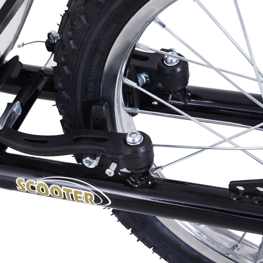 MCL Stunt Scooter, Kids Scooter with 16" Big Wheels, Adjustable Height, Dual Brakes, for Ages 5+ Years, Black