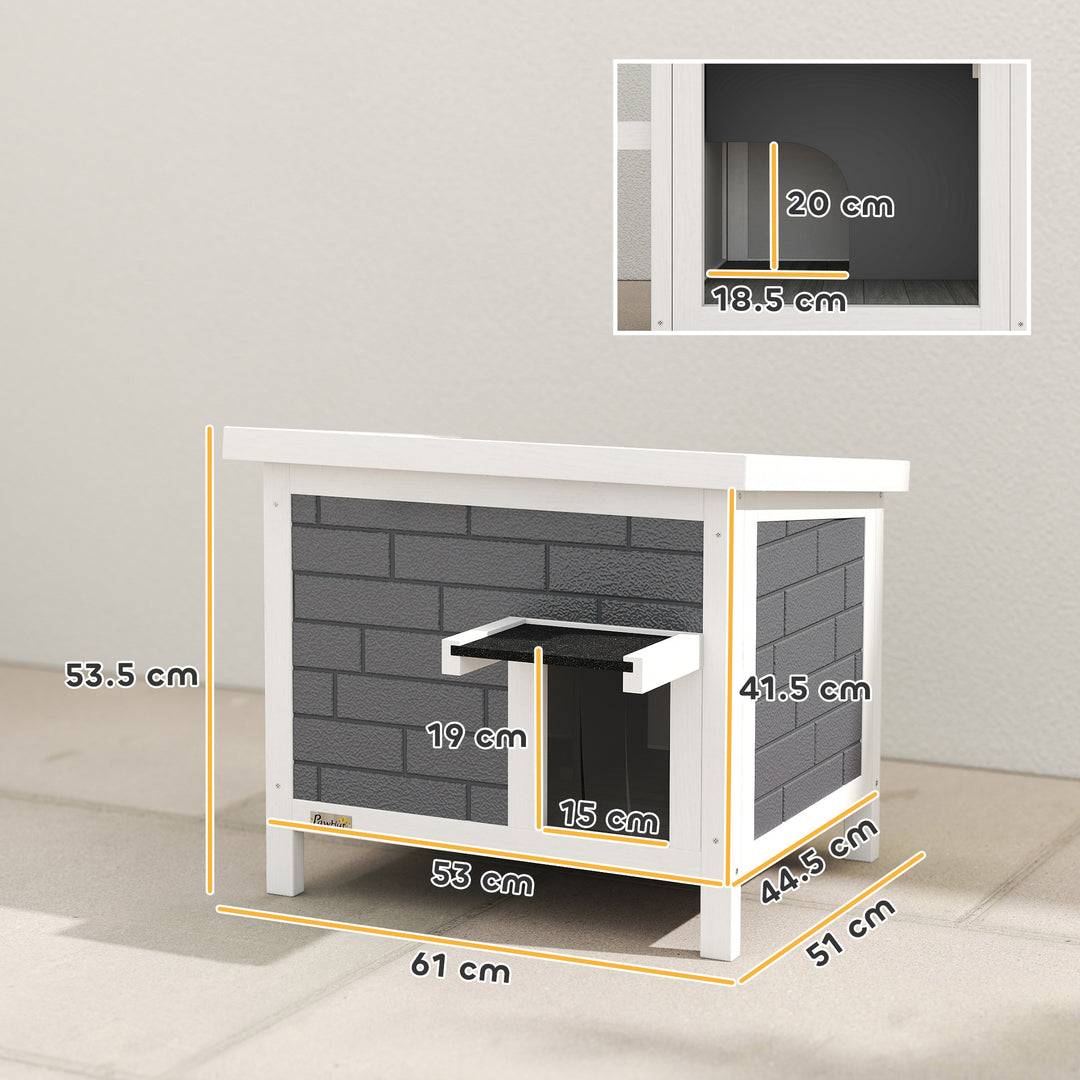 Outdoor Cat House Insulated with Openable Roof, Weatherproof Feral Cat Shelter for Rabbits, Cats
