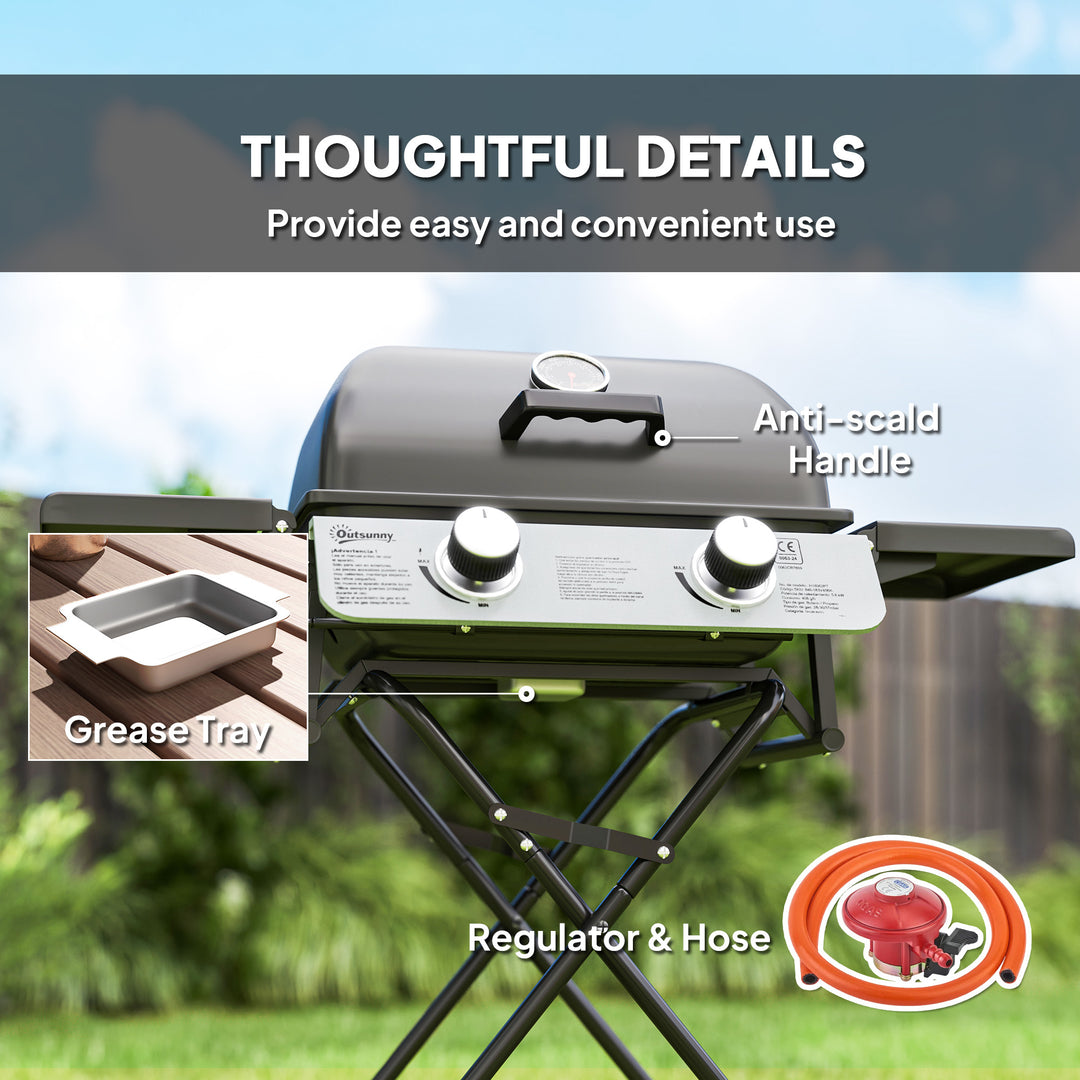 Two-Burner Portable Suitcase BBQ - Black