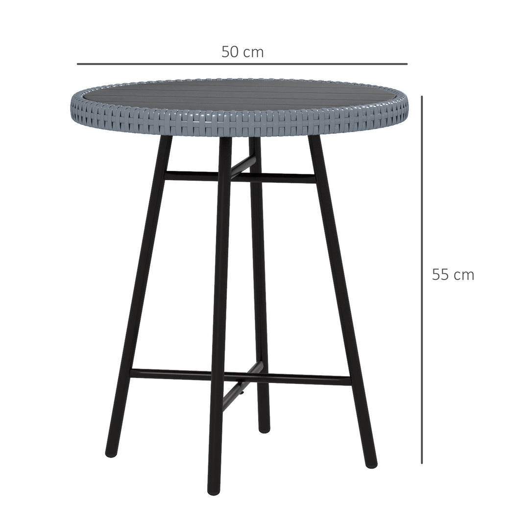 Rattan Border Outdoor Side Table - Grey