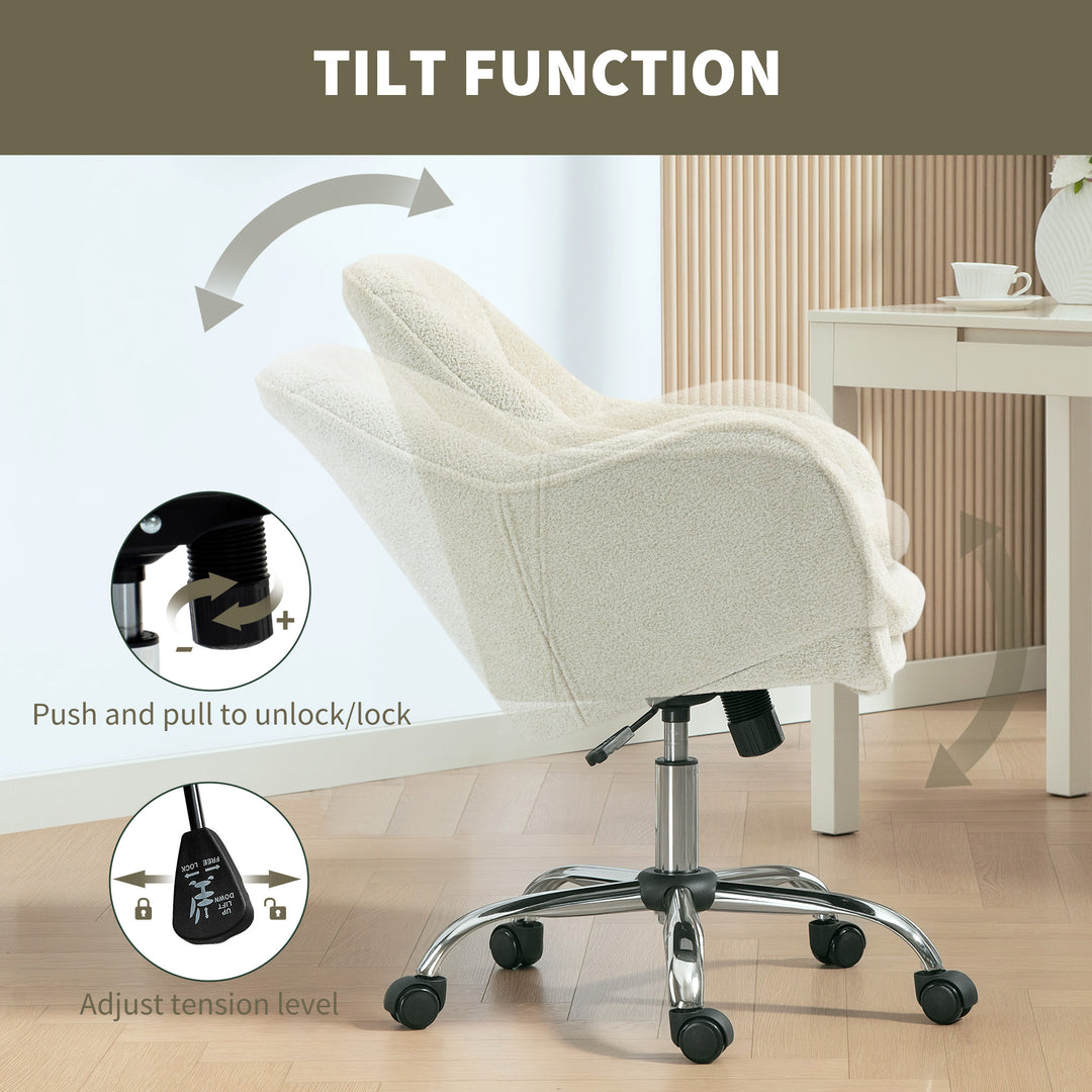 HOMCOM Velvet-Feel Office Chair - Beige