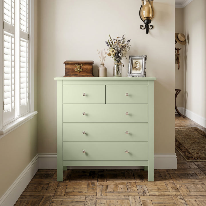 5 Drawer Chest of Drawers, Modern Dresser for Bedroom, Bedside Storage