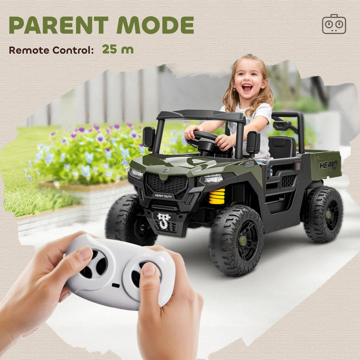 Kids Ride on Car, 12V Electric Kids UTV with Electric Dump Bed, 4-Wheel Suspension for 3-8 Years