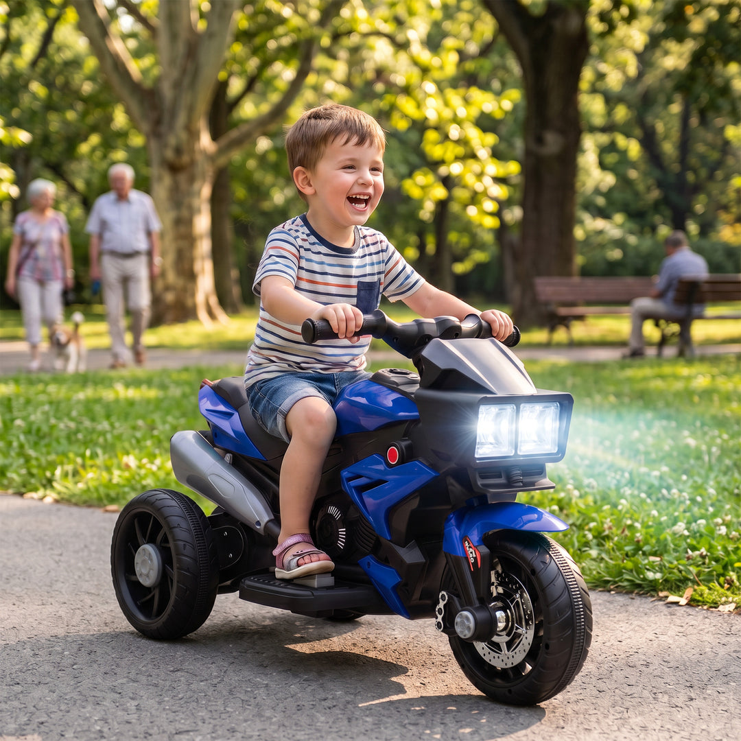 Kids Electric Motorcycle Ride-On Toy, 3-Wheel Battery-Operated Motorbi