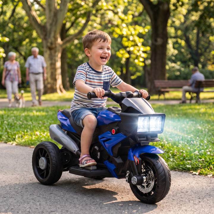 Kids Electric Motorcycle Ride-On Toy, 3-Wheel Battery-Operated Motorbi