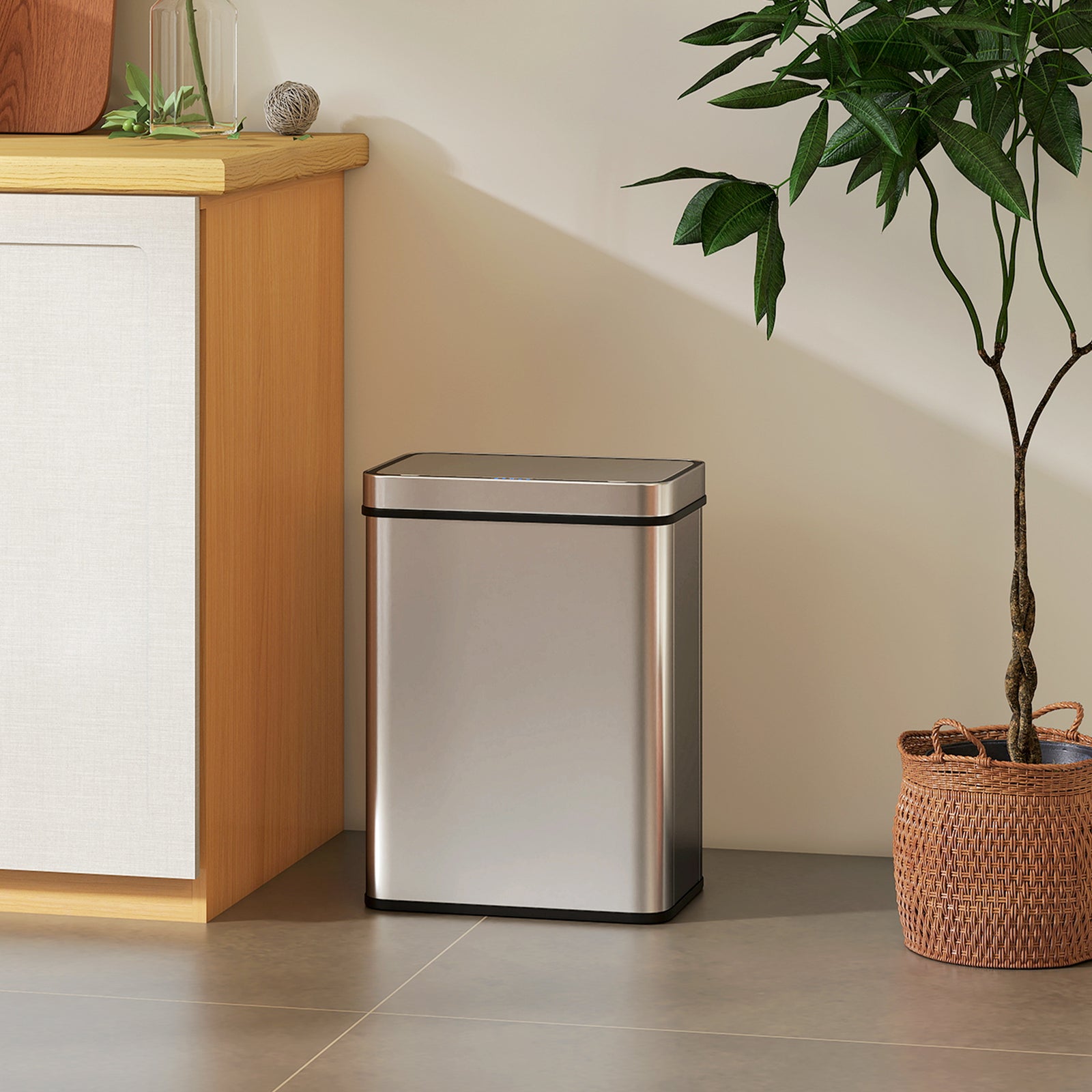 50 L Sensor Can, Sensor Bin with Soft-Close Lid, Fingerprint-Proof Sta