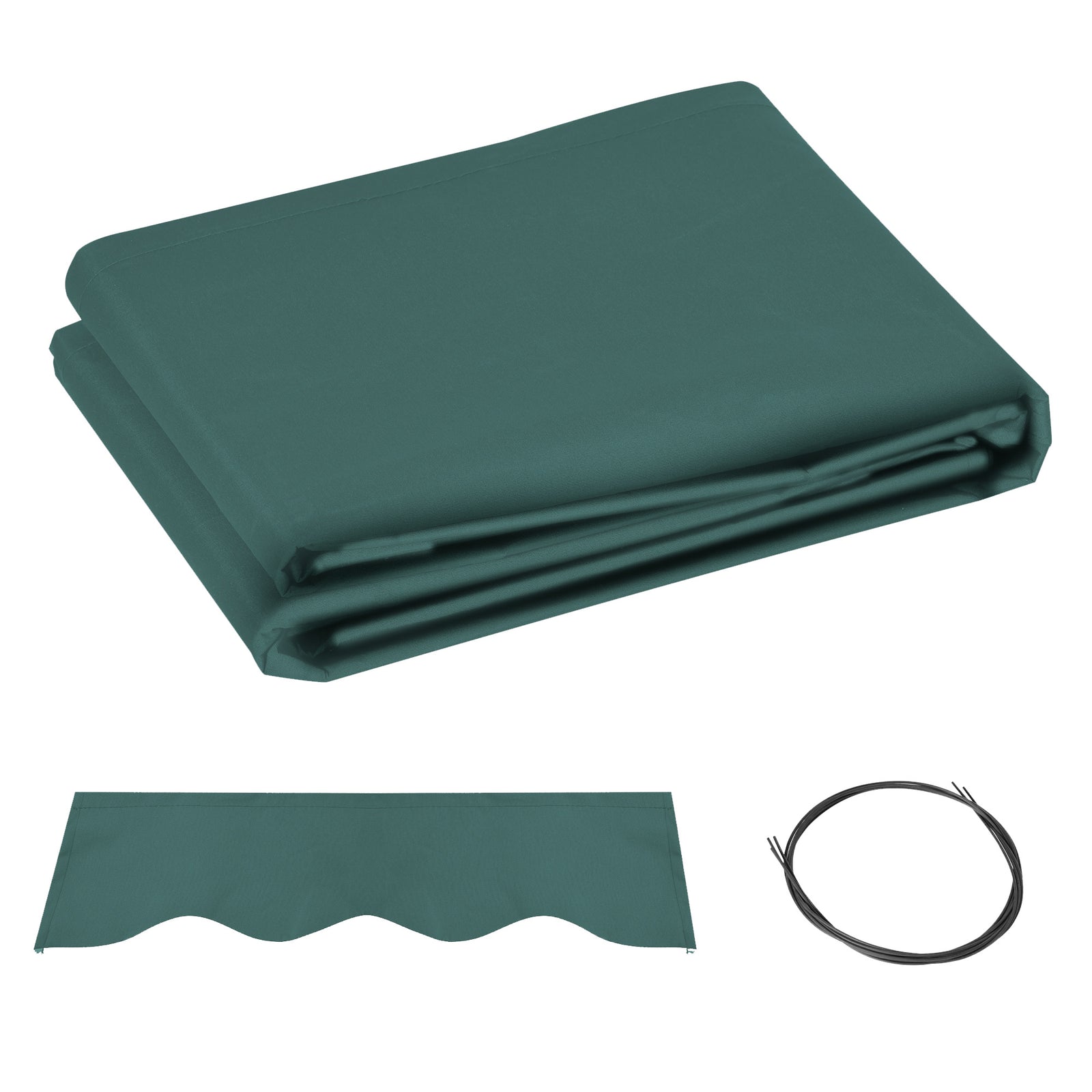 Awning Replacement Canopy, Water Resistant UPF 50+ Sun Shade Cover for 3 x 2.5 m Garden Awning (Fabric Only), Green