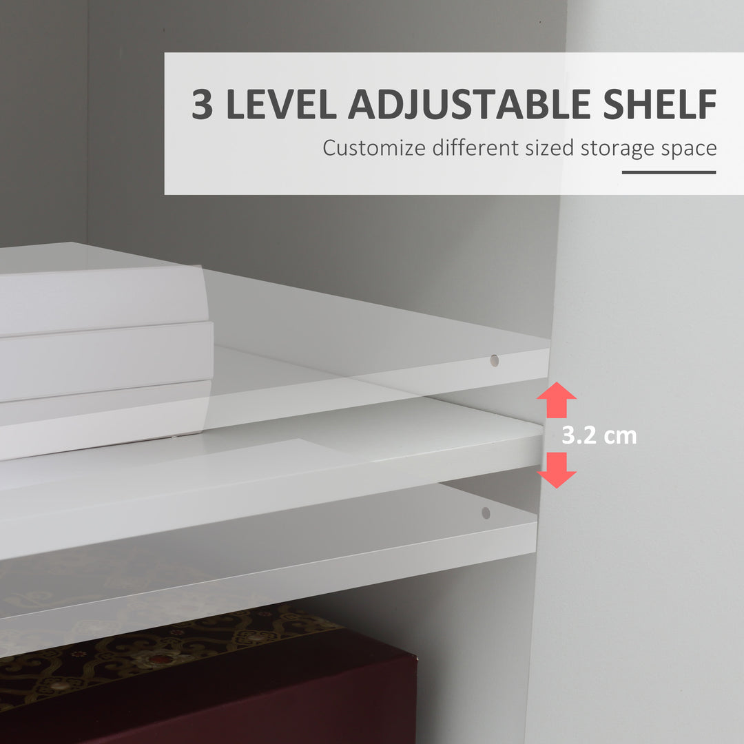MCL Printer Stand Mobile Printer Cabinet with Storage, Open Shelf, Drawer for Home Office, 60cm x 39cm x 80cm, White
