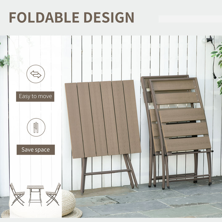 MCL 3 Piece Foldable Garden Bistro Set Patio Furniture Set with Table and 2 Chairs for Conservatory Balcony Terrace, Grey