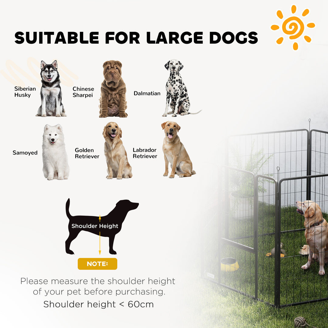 6 Panels Dog Playpen, Portable Detachable Puppy Pen with Door, for Large Dogs, 100cm High, Grey