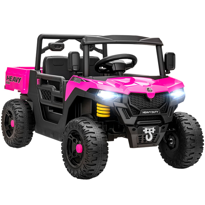 Kids Ride on Car, 12V Electric Kids UTV with Electric Dump Bed, 4-Wheel Suspension for 3-8 Years