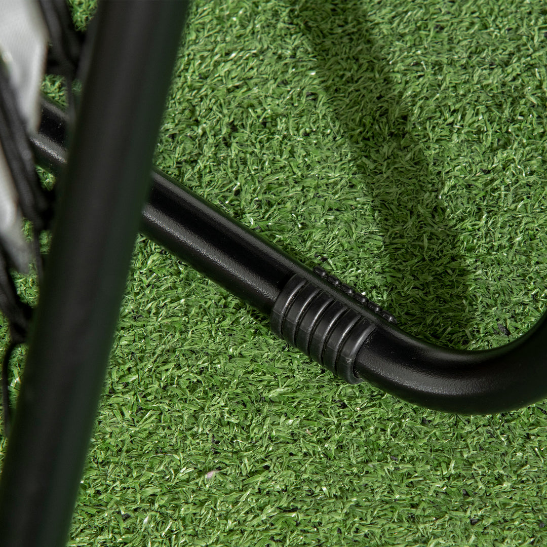 MCL Garden Recliner Chairs Set of 2, Outdoor Foldable Zero Gravity Chairs Set w/ Footstool and Detachable Headrest, Grey