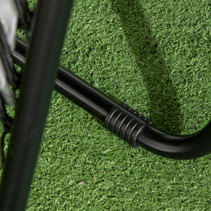 MCL Garden Recliner Chairs Set of 2, Outdoor Foldable Zero Gravity Chairs Set w/ Footstool and Detachable Headrest, Grey