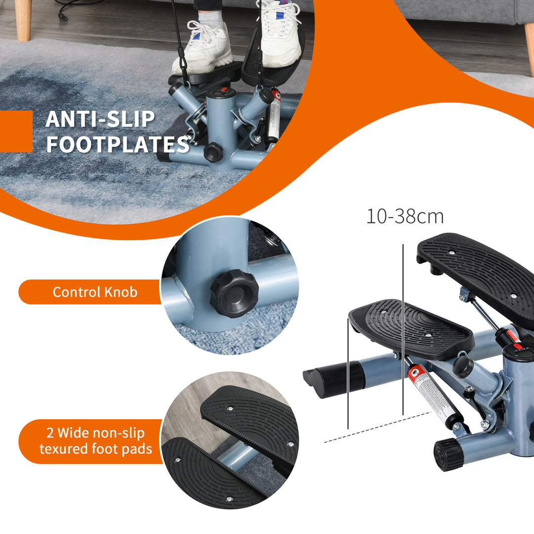 MCL Mini Stepper Step Machine with Resistance Bands and Cushion Mat for Leg Arm Full Body Training Fitness Stair Stepper