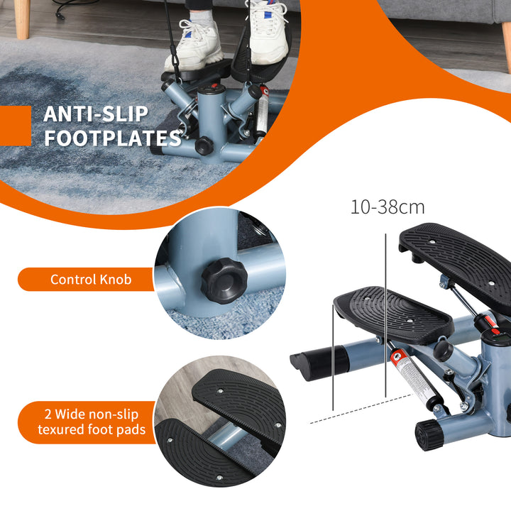 MCL Mini Stepper Step Machine with Resistance Bands and Cushion Mat for Leg Arm Full Body Training Fitness Stair Stepper