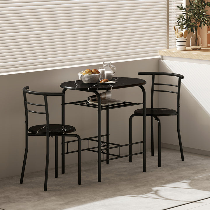 Three-Piece Compact Dining Set - Black