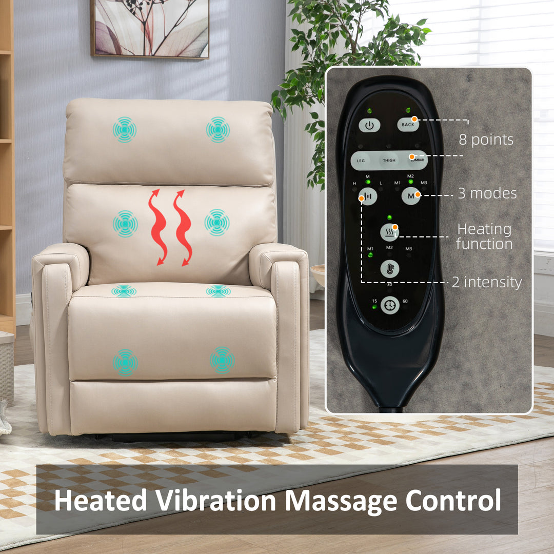 Electric Riser and Recliner Chair, with Massage and Heat - Beige