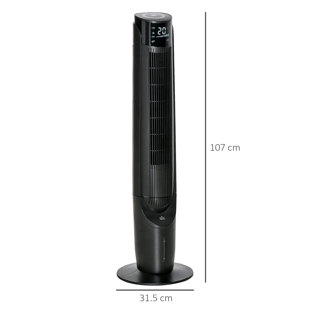 Ice Cooling Tower Fan, Water Conditioner Evaporative Air Cooler Unit with 4 Modes, 3 Speed, Remote Control, Timer, Oscillating for Home Bedroom, Black