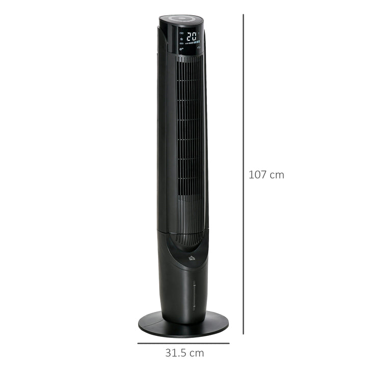 Ice Cooling Tower Fan, Water Conditioner Evaporative Air Cooler Unit with 4 Modes, 3 Speed, Remote Control, Timer, Oscillating for Home Bedroom, Black