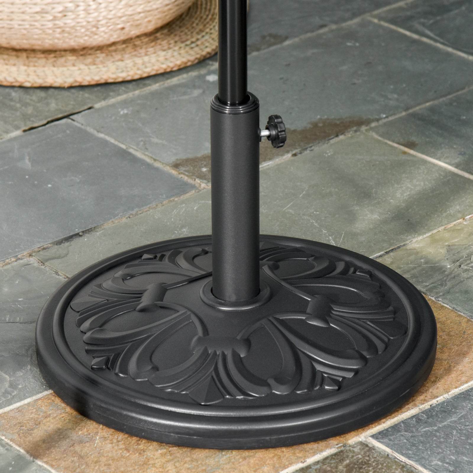 13kg Round Parasol Base Sun Umbrella Weight Stand Holder Patio Outdoor Garden, Black