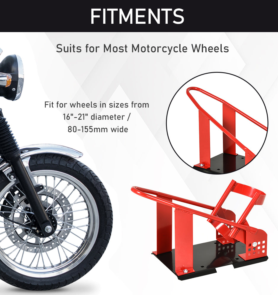 Motorcycle Wheel Chock 8-15.5 cm Metal Motorbike Holder Pre-Drilled Holes For Truck And Trailer