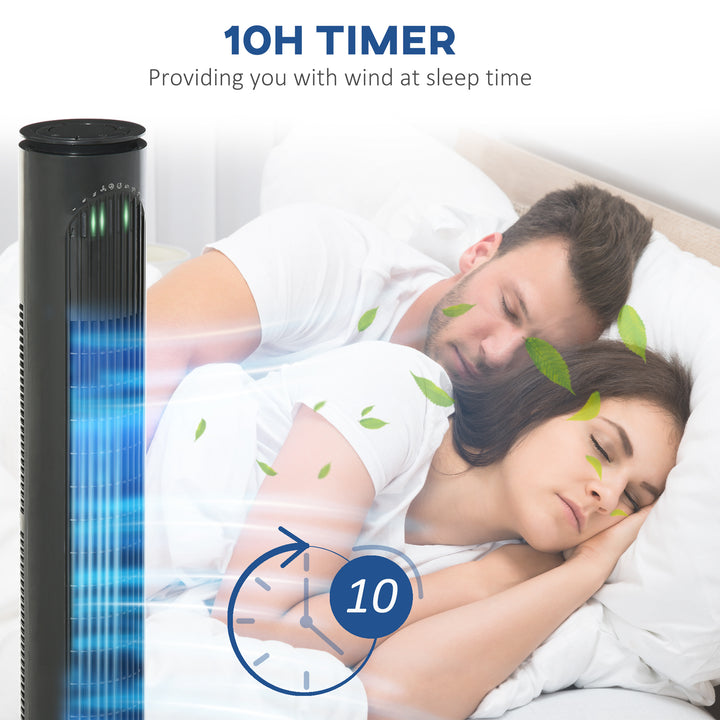 30'' Freestanding Tower Fan, 3 Speed 3 Mode, 10h Timer, 70 Degree Oscillation, LED Light, 5M Remote Controller, Dark Grey