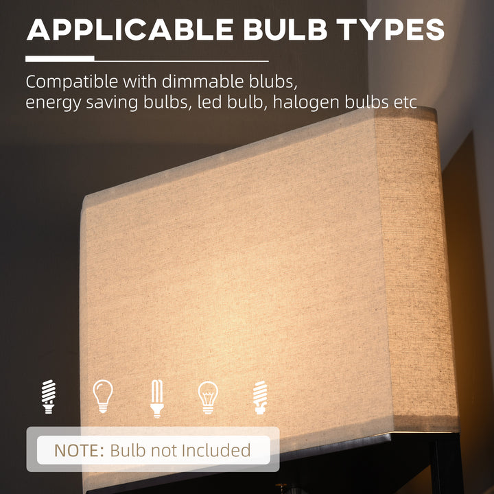 MCL Corner Floor Lamp with Shelves, Modern Tall Standing Lamp with Chain Switch for Living Room, Bedroom, Bulb Not Included, Black