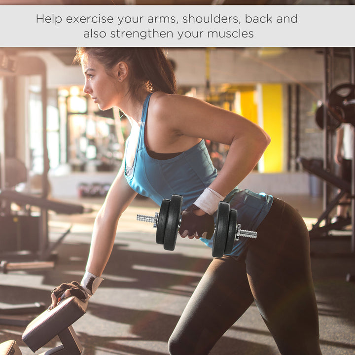 MCL 20KG Adjustable Weights Dumbbells Set, Dumbbell Hand Weights for Home Office Gym Body Fitness Lifting Training, Black