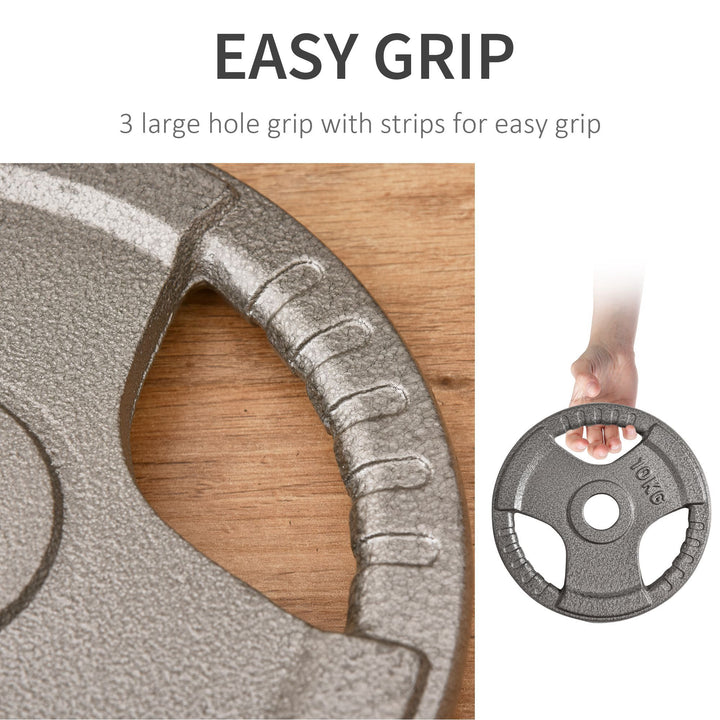 MCL Set of 4 Weight Plate for 2 inch/5cm hole Dumbbell Handle Bar 15kg Dumbbell Plates Barbell Weight 2 x 5kg, 2 x 2.5kg