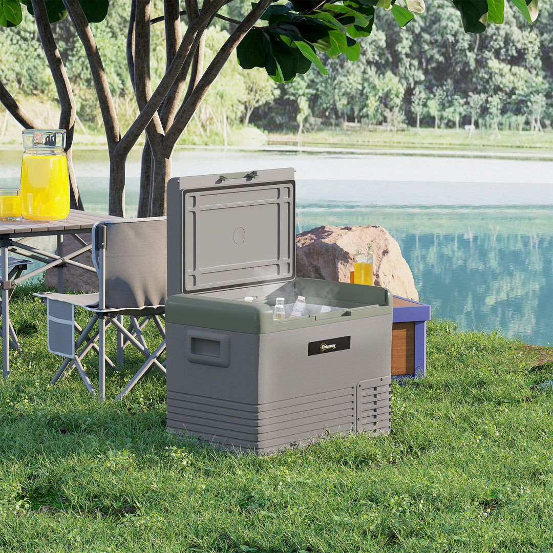40L Portable Car Refrigerator - Light Green and Grey