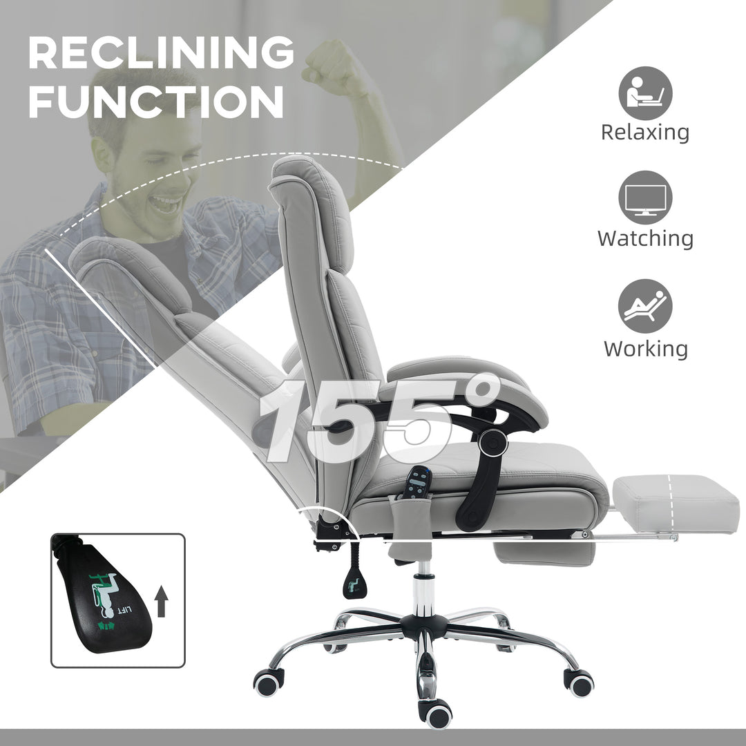 Faux Leather Massage Office Chair - Light Grey
