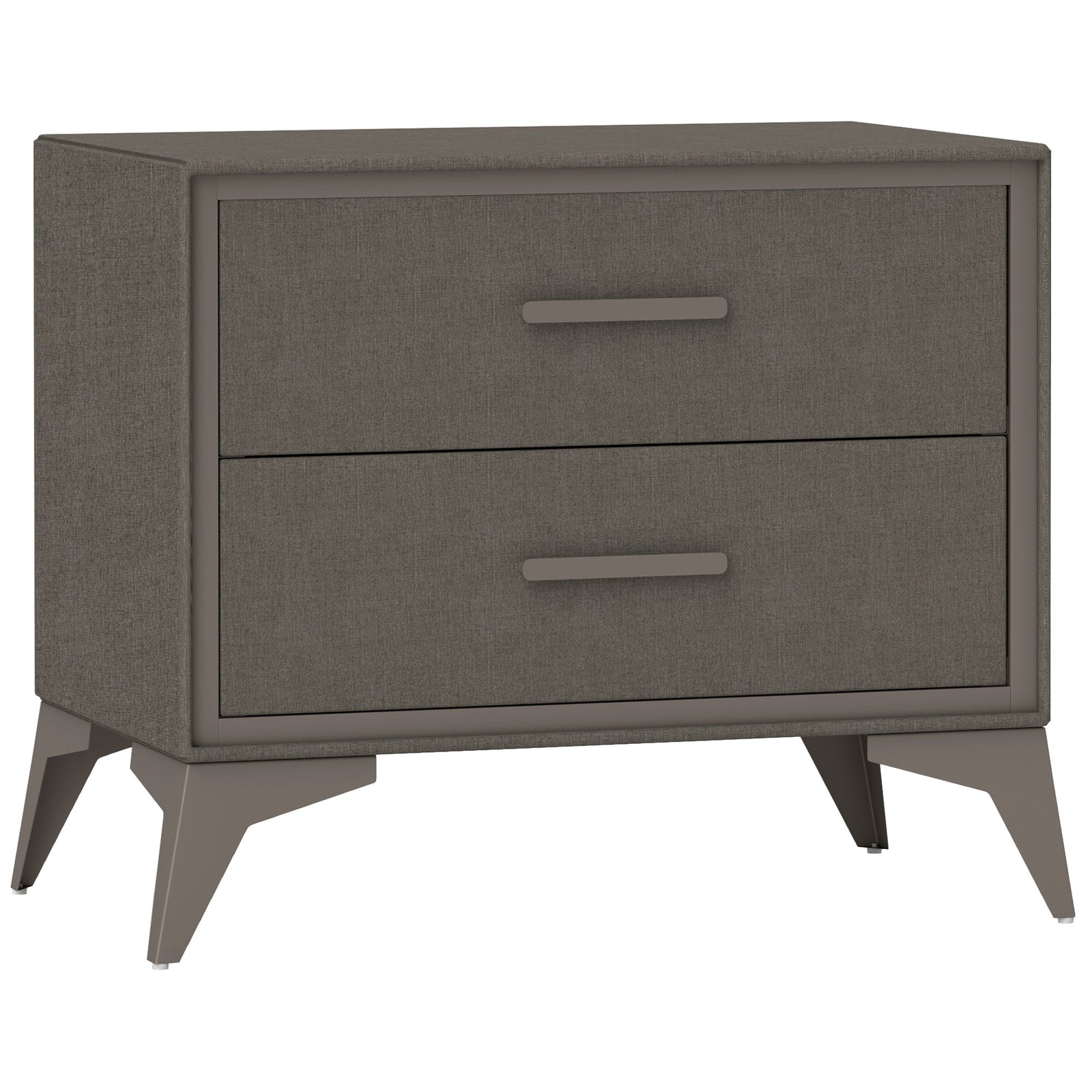 Velvet-Feel Chest of Two Drawers - Brown