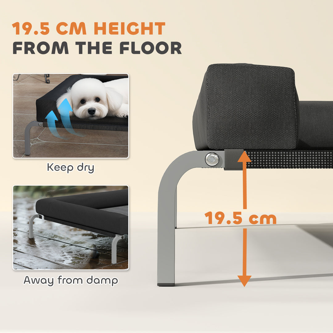 Elevated Dog Bed with Removable Bolsters, Raised Dog Bed for Small Bre