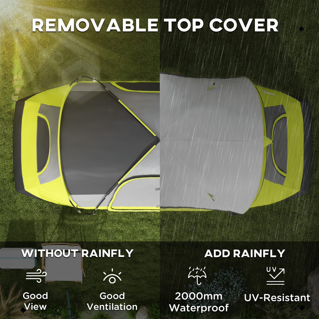 Camping Tent for 6-8 Man with 2000mm Waterproof Rainfly and Carry Bag for Fishing Hiking Festival, Yellow