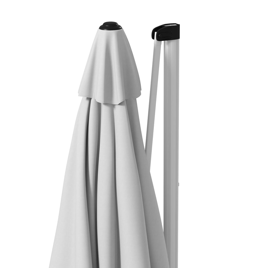 Square Cantilever Garden Parasol, with Five-Position Canopy - White