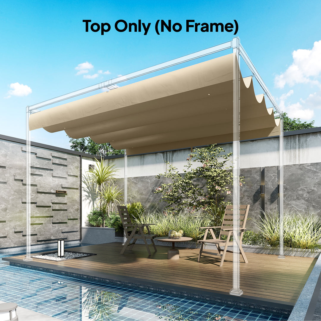 Retractable Pergola Canopy Only, 3.92 x 3.5 m, UV30+ Replacement Canopy Cover for 4 x 3 m Pergola