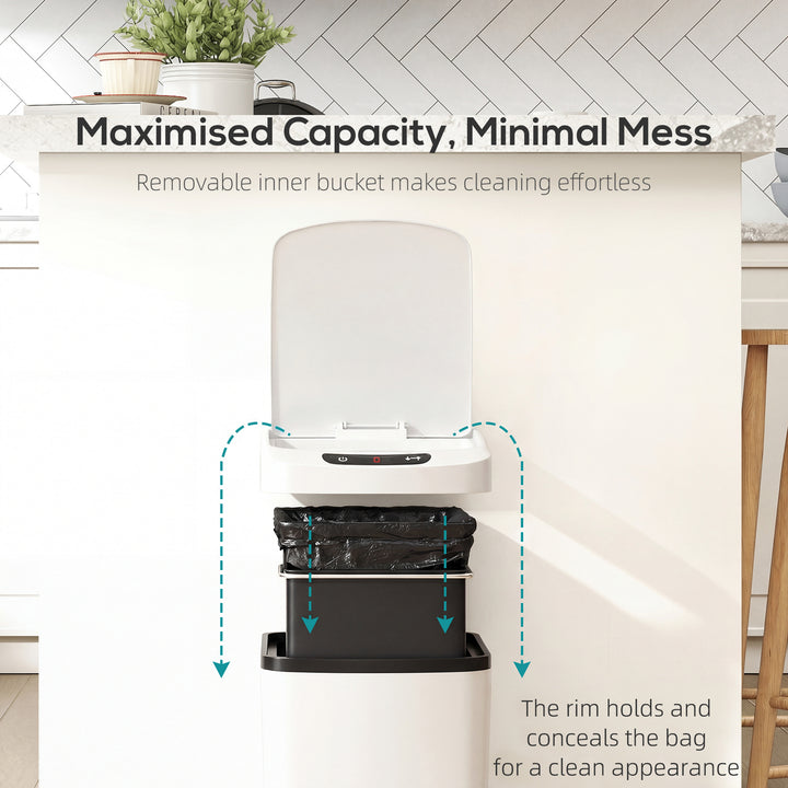 12L Sensor Bin, Automatic Touchless Motion Sensor Kitchen Bin with Fingerprint Resistant Stainless Steel