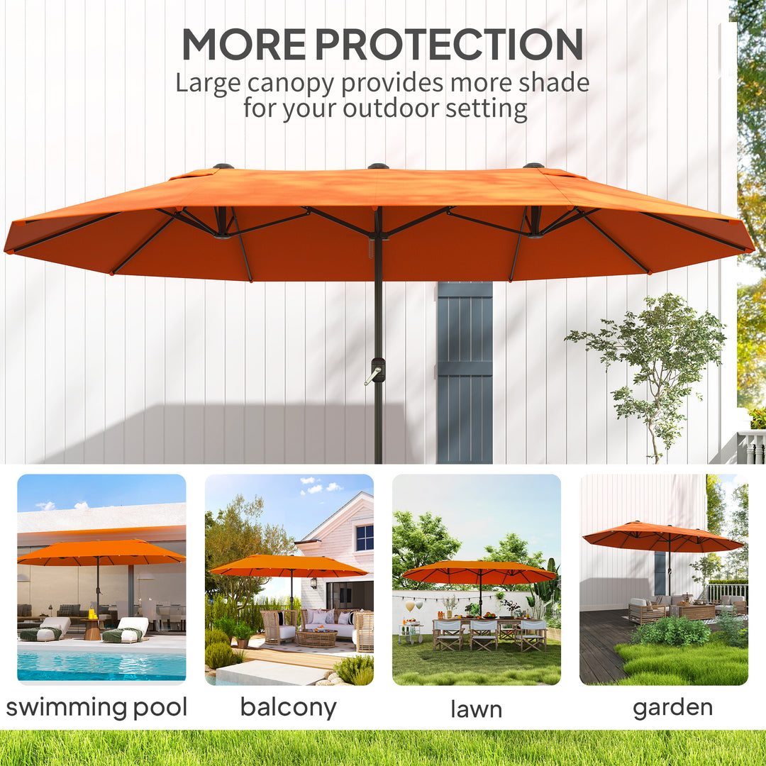 4.6m Double Garden Parasol - Orange