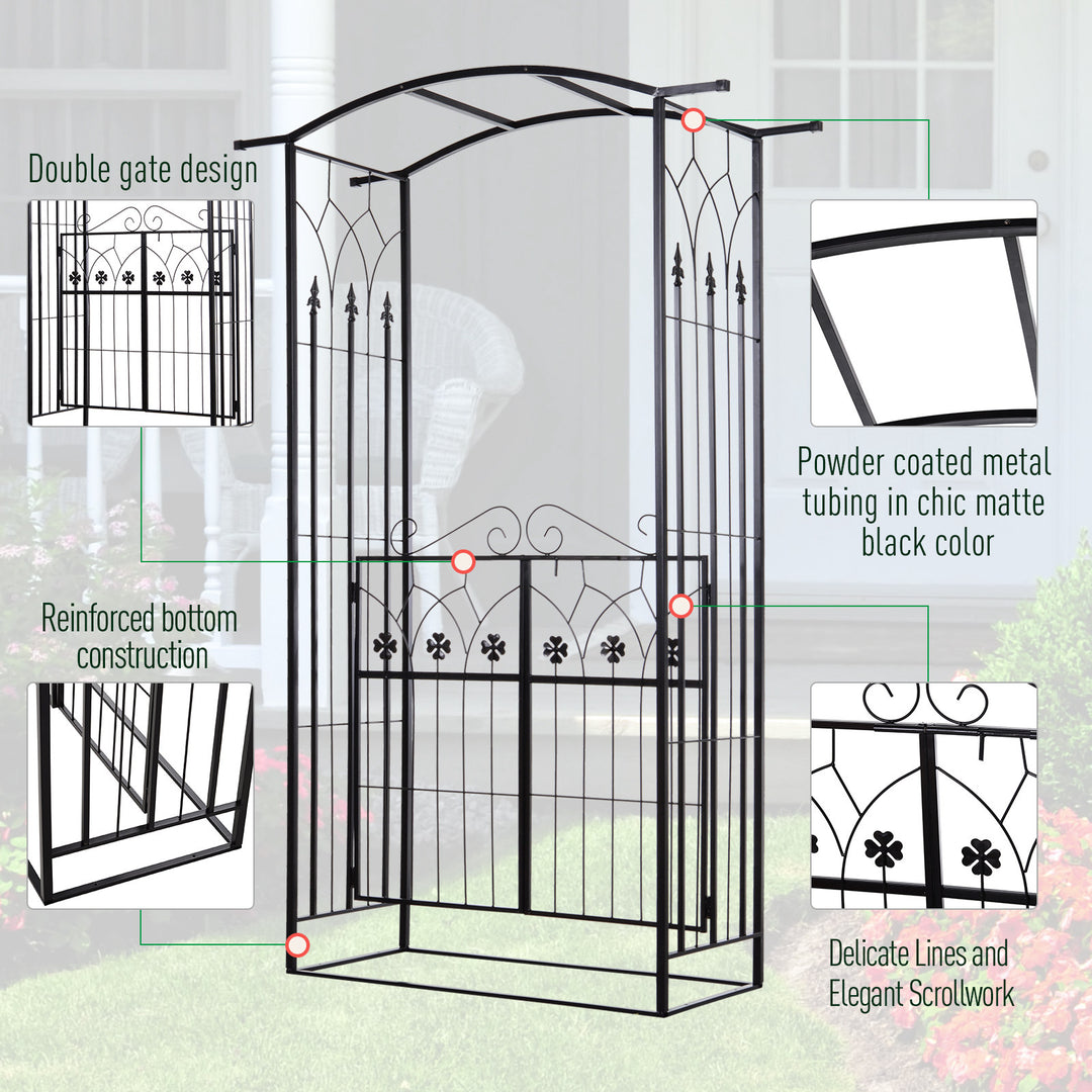 Garden Outdoor Entrance Arch with Door Outdoor Patio Decoration for Ro