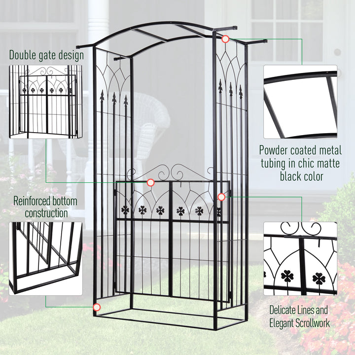 Garden Outdoor Entrance Arch with Door Outdoor Patio Decoration for Ro