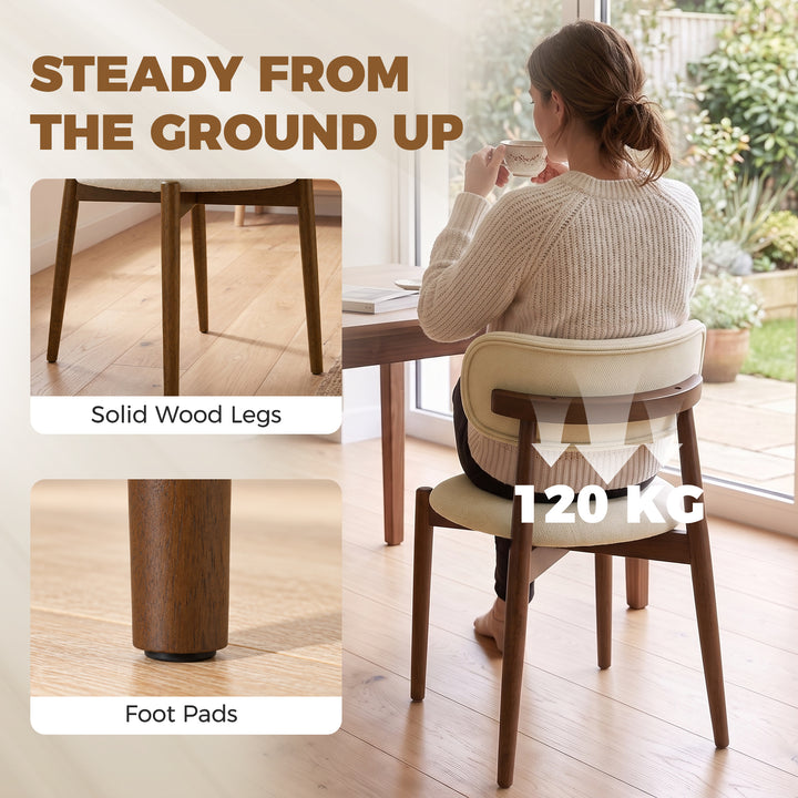 Dining Chairs Chenille Upholstered Kitchen Chairs Curved Backrest - view 5