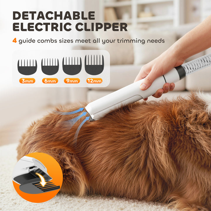 5 in 1 Dog Grooming Vacuum &amp; Dryer w/ Clipper, 1.8L Canister, 4 Modes 
