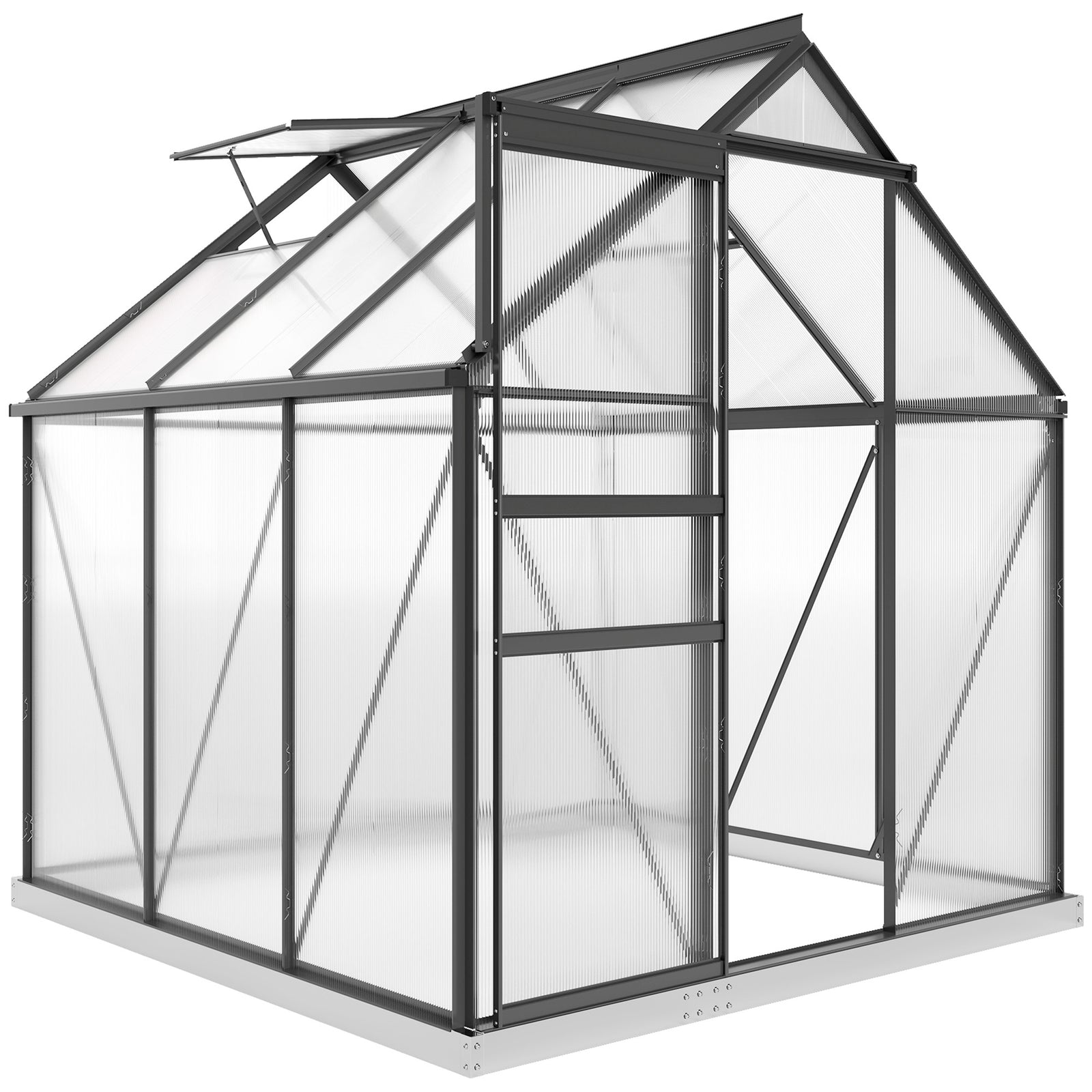190 x 190cm Walk-In Polycarbonate Greenhouse