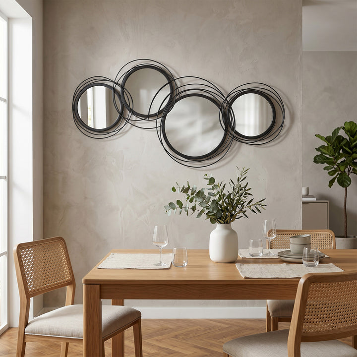 Metal Wall Art 56cm Modern Decorative Mirror Decor for Living Room Bed