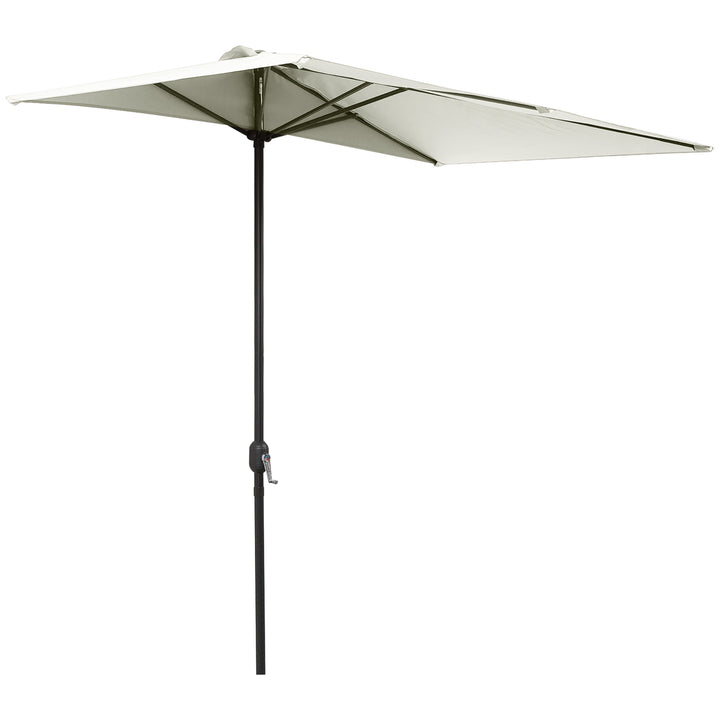 MCL Balcony Half Parasol Semi Round Umbrella Patio Crank Handle (2.3 m, Beige)- NO BASE INCLUDED