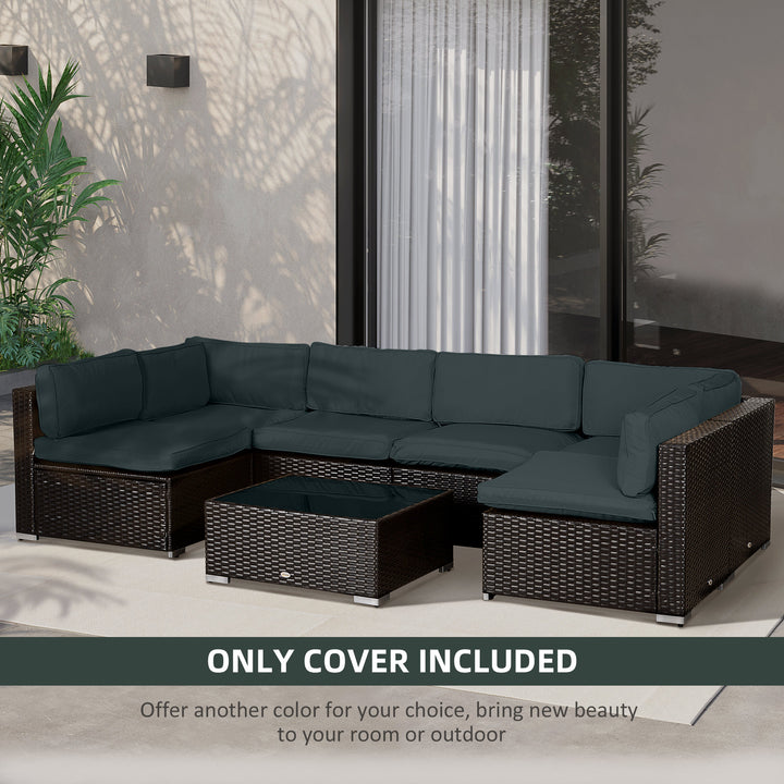Garden Rattan Sofa Cushion Polyester Cover Replacement Outdoor- No Cus