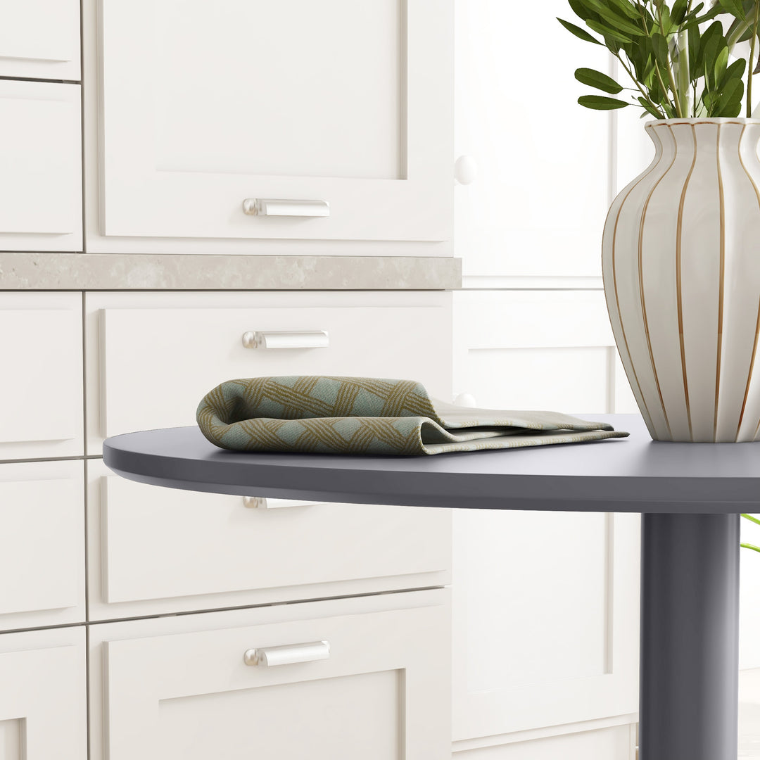75H x Φ70cm Two-Person Minimalistic Dining Table - Grey
