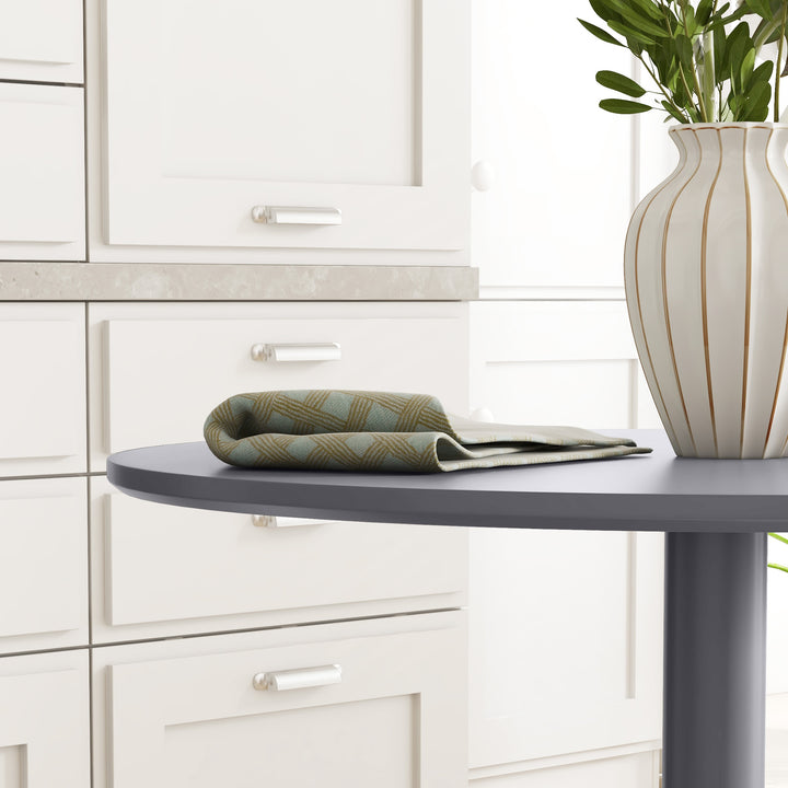 75H x Φ70cm Two-Person Minimalistic Dining Table - Grey