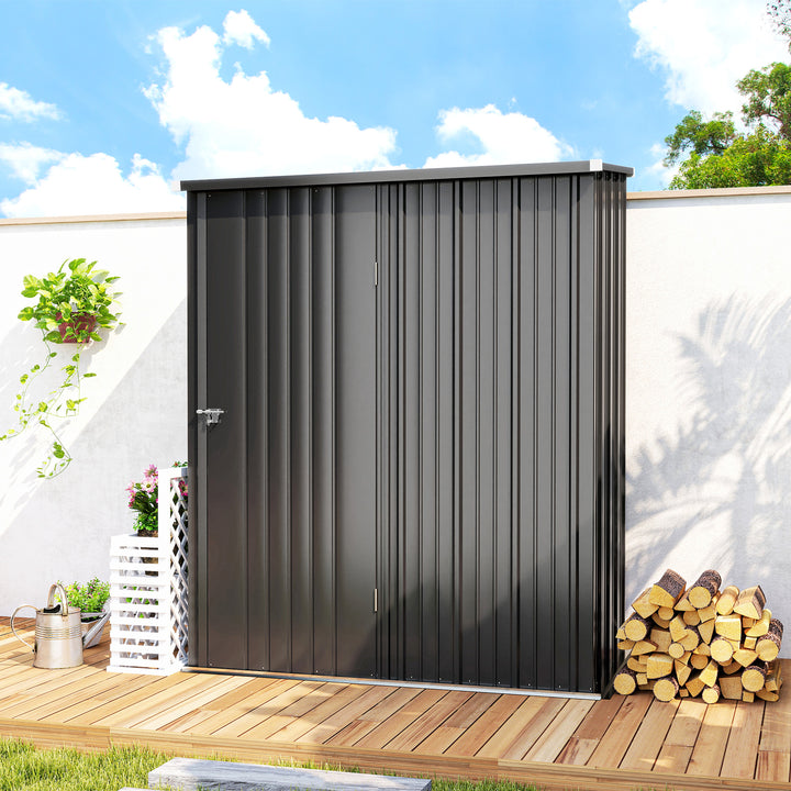 MCL 5.3 x 3.1ft Corrugated Steel Garden Shed - Black