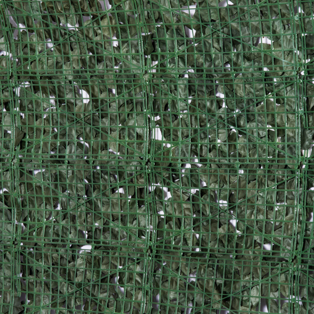 4-Piece Artificial Leaf Hedge Screen Privacy Fence Panel for Garden Outdoor Indoor Decor, Dark Green, 2.4M x 1M